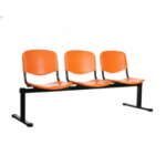 mueble de espera naranja iso plastic 3 cuerpos
