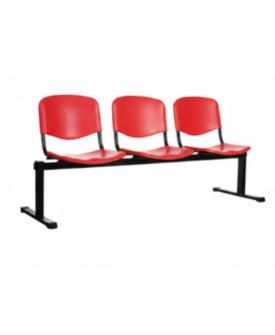 Banca Tandem De 3 Plazas Iso Plastic banca tandem de 3 plazas color rojp de polipropileno estructura metalica negra sala de espera