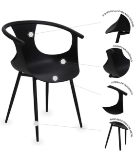 SCUTUM NEGRA SILLA DE VISITA