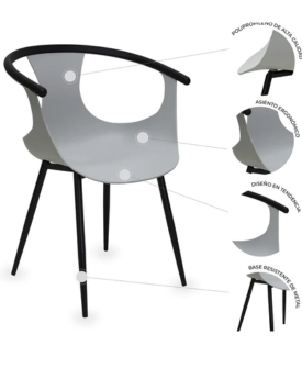 SCUTUM GRIS SILLA DE VISITA