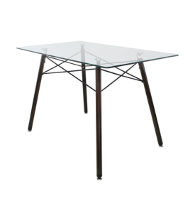 MESA LIBIA DE CRISTAL NOGAL