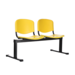 Banca tándem de 2 plazas ISO Plastic color amarillo para sala de espera