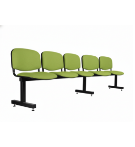 TANDEM ISO, BANCA DE ESPERA DE 5 PLAZAS TAPIZADA EN TELA