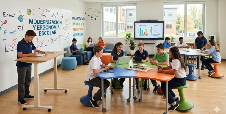 Mobiliario escolar, según la etapa educativa