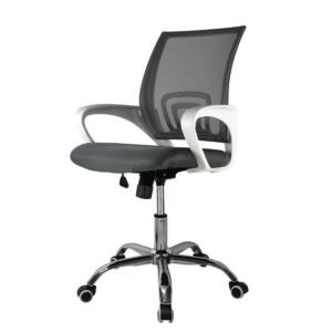 illa ejecutiva ergonómica Black Jack en tela mesh gris ScrivaniaMx.