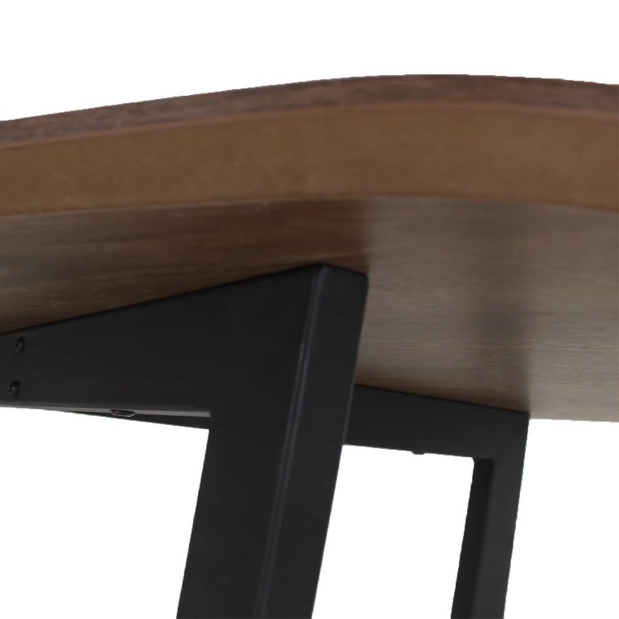 MESA DE COMEDOR CAMBOYA 160X90 Detalle de veta de madera y acabado nogal mesa Camboya ScrivaniaMX
