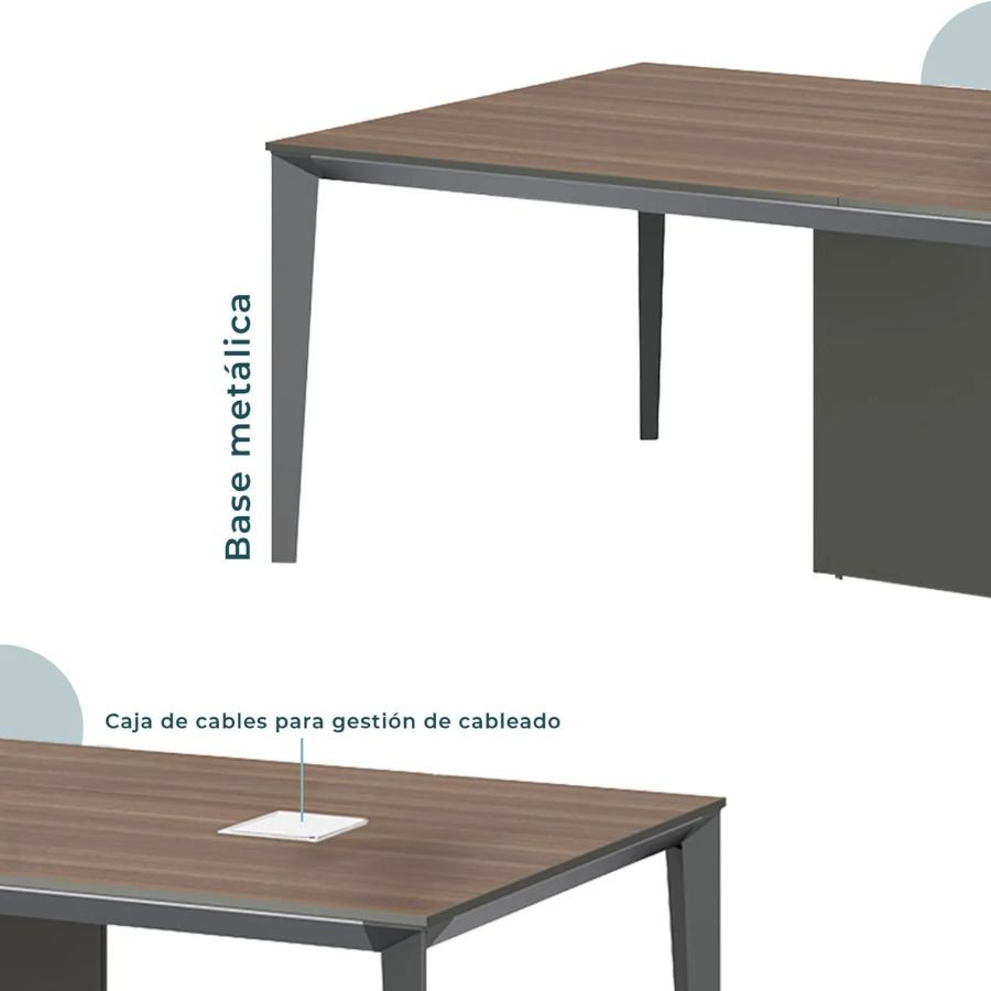 MESA PARA JUNTAS ZARINA Detalle de la base metálica de la mesa de juntas Zarina en ScrivaniaMx