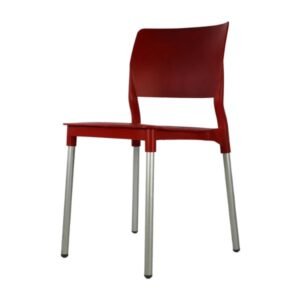 Silla Alexia roja, diseño ergonómico y resistente.