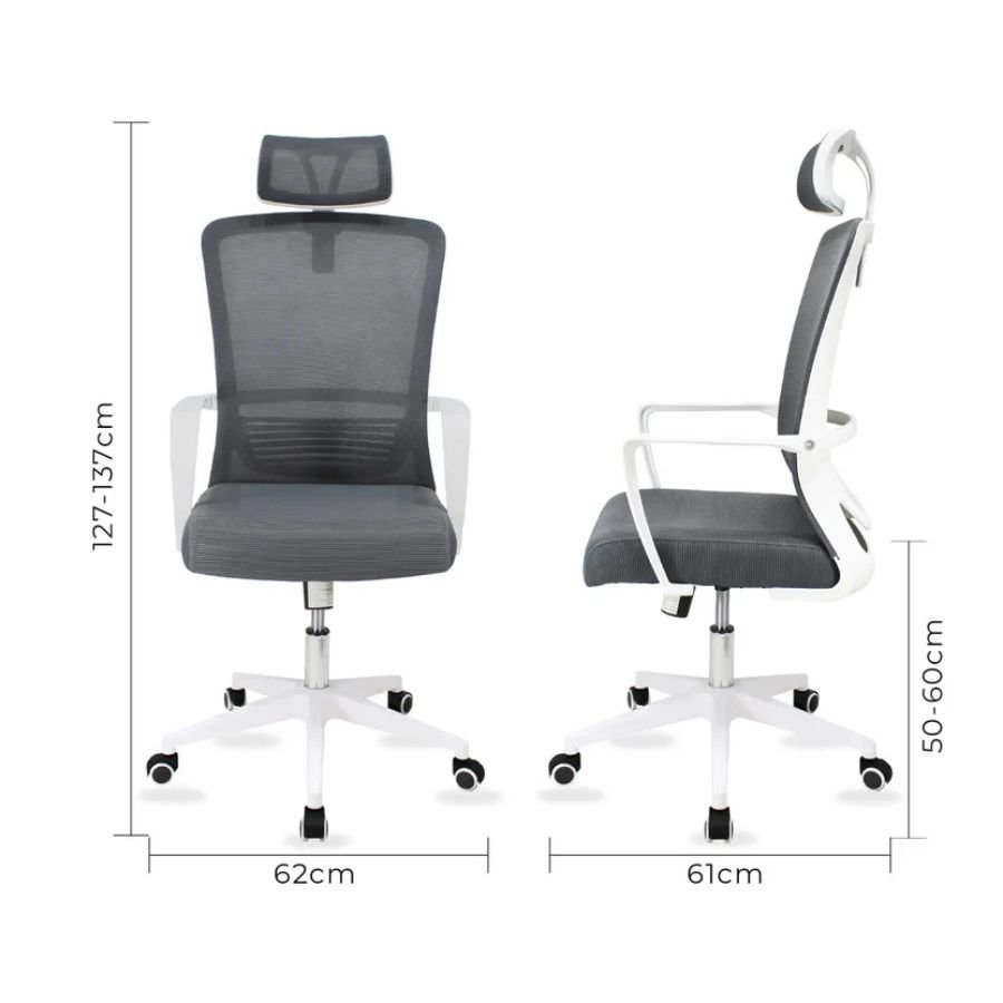 SILLA EJECUTIVA COLUMBA Dimensiones silla Columba gris con blanco