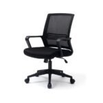 Silla secretarial Lyra negra en tela mesh transpirable ScrivaniaMx.