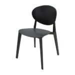 Silla de plástico Masselli en color negro con diseño apilable ScrivaniaMx.