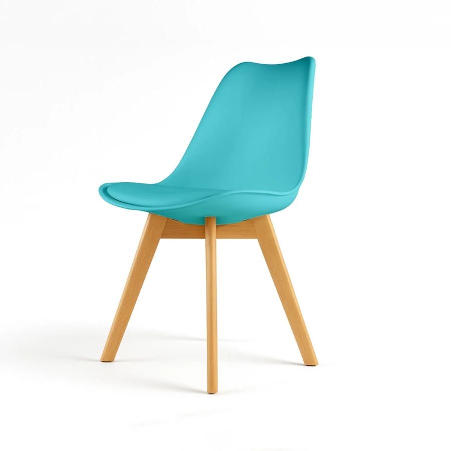 SILLA ESCANDINAVA FRAVELLE Silla de diseño Fravelle en color turquesa brillante ScrivaniaMx.