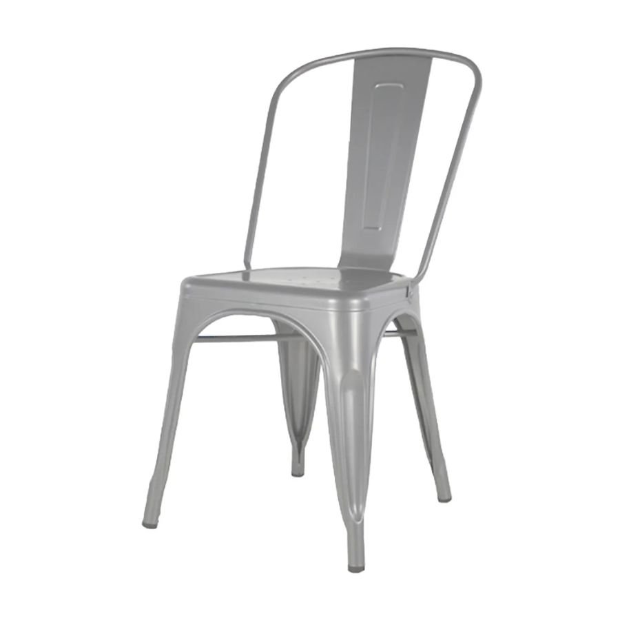 SILLA GANTIK Silla de comedor Gantick en color gris industrial con tapones de protección ScrivaniaMx.