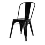 Silla industrial de Visita Dante en color negro mate con estructura metálica ScrivaniaMx.
