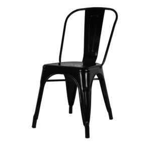 Silla industrial Gantick en color negro mate con estructura metálica ScrivaniaMx.