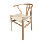 Silla Micerova en acabado madera natural con asiento de tejido orgánico de ScrivaniaMX