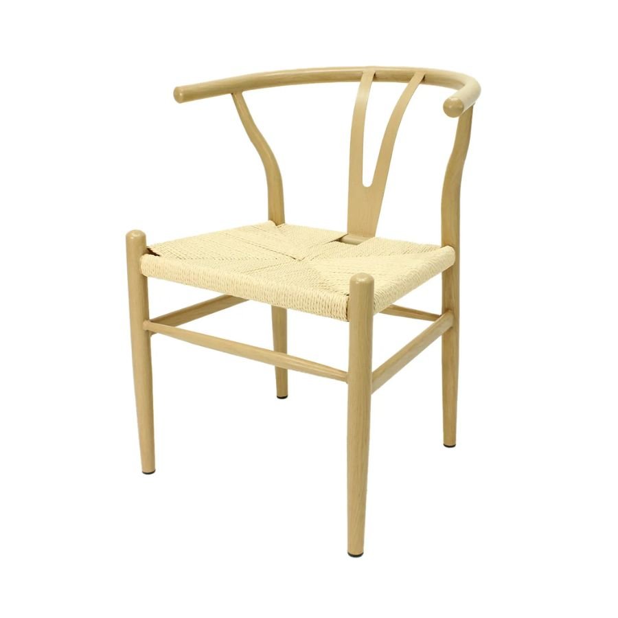 SILLA MICEROVA METAL Silla de diseño Micerova Metal en acabado natural con tejido orgánico ScrivaniaMx.