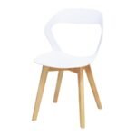 Silla Muratti blanca con patas de madera estilo escandinavo ScrivaniaMx.