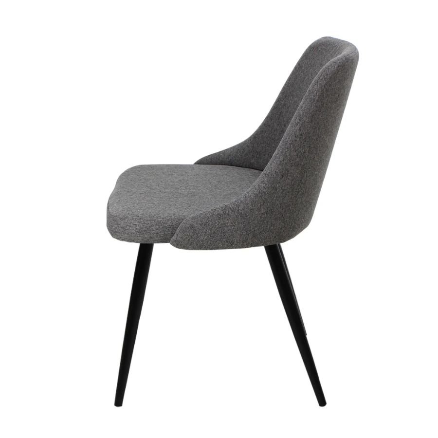 SILLA NORVEN Vista lateral de la silla Norven gris con respaldo ergonómico de ScrivaniaMX