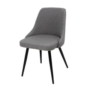 Silla Norven gris de diseño moderno con patas negras de ScrivaniaMX