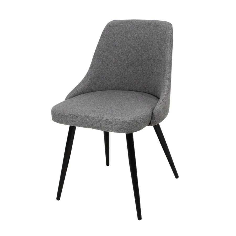 SILLA NORVEN Silla Norven gris de diseño moderno con patas negras de ScrivaniaMX