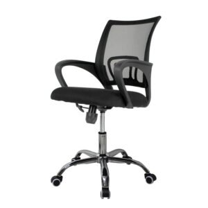 Silla ejecutiva ergonómica Black Jack en tela mesh negra ScrivaniaMx.