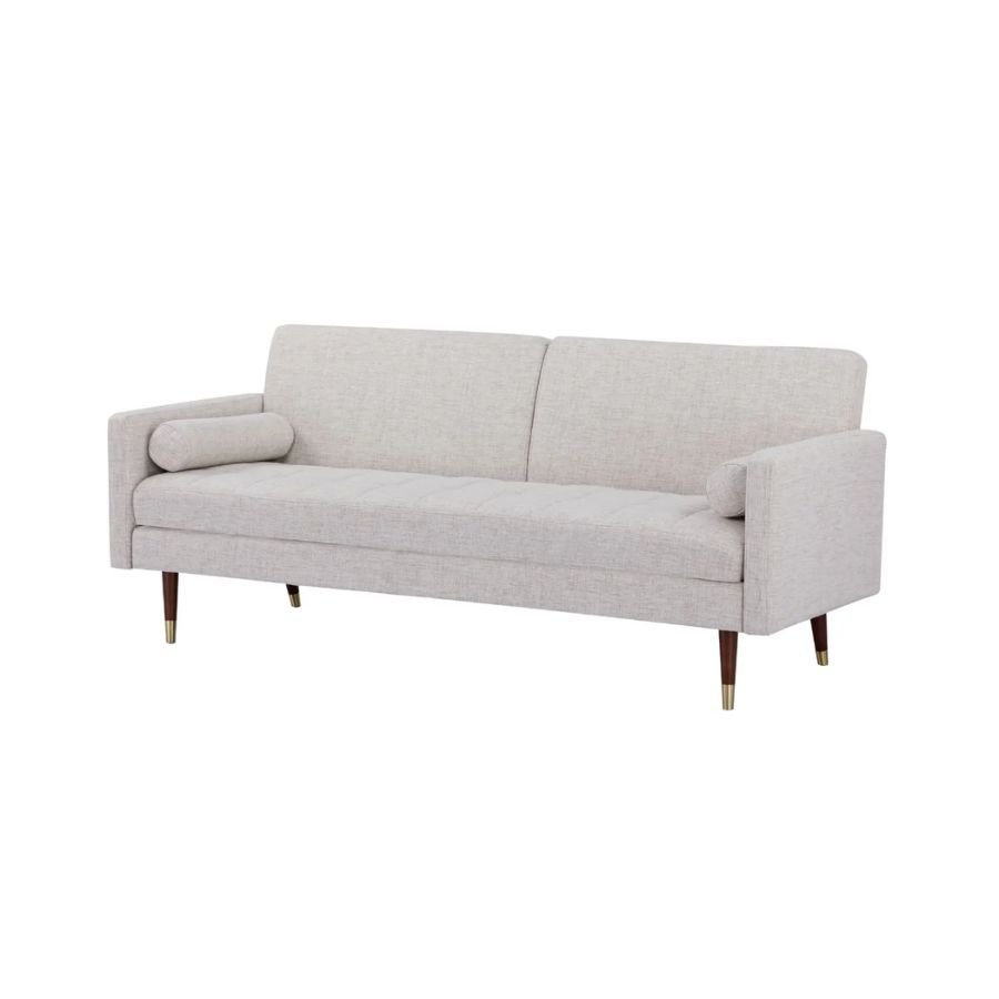 SOFÁ CAMA LECCARI Sofá cama contemporáneo Leccari en tela beige con patas con acabado dorado ScrivaniaMx.