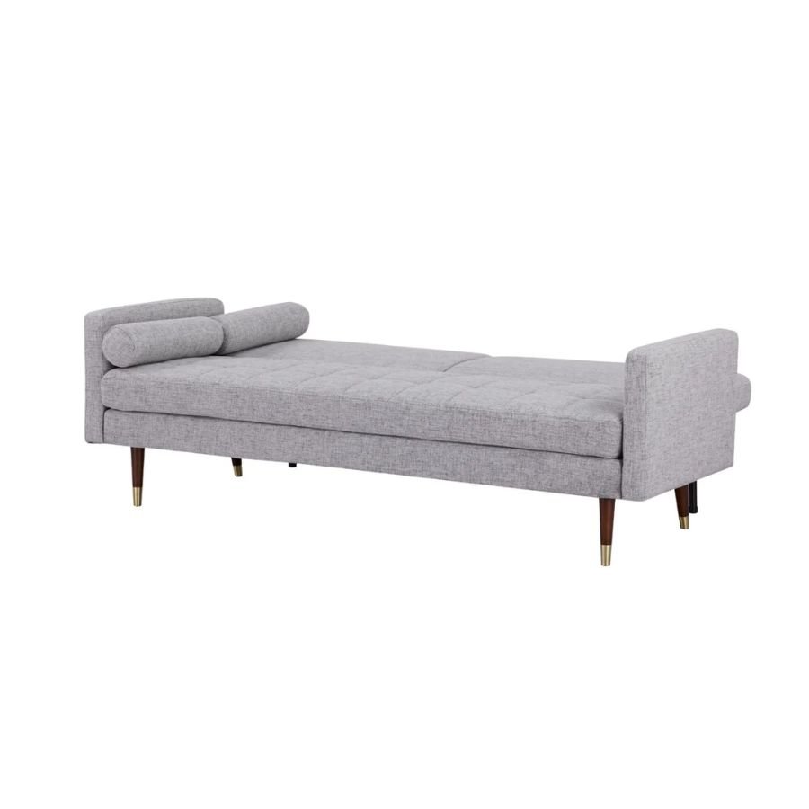 SOFÁ CAMA LECCARI Sofá cama Leccari gris extendido a 180 grados en modo cama ScrivaniaMx.