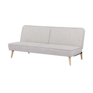 Sofá cama contemporáneo Novelle en tela lisa color beige con patas marrón ScrivaniaMx.