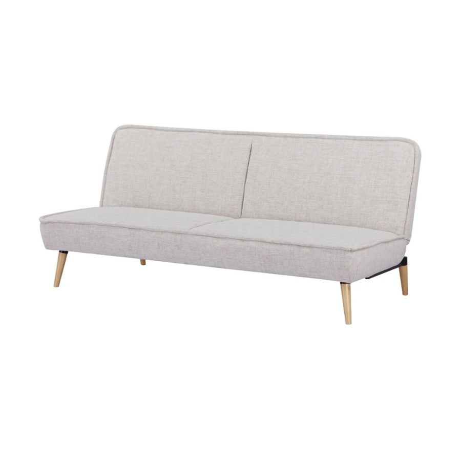 SOFÁ CAMA NOVELLE Sofá cama contemporáneo Novelle en tela lisa color beige con patas marrón ScrivaniaMx.