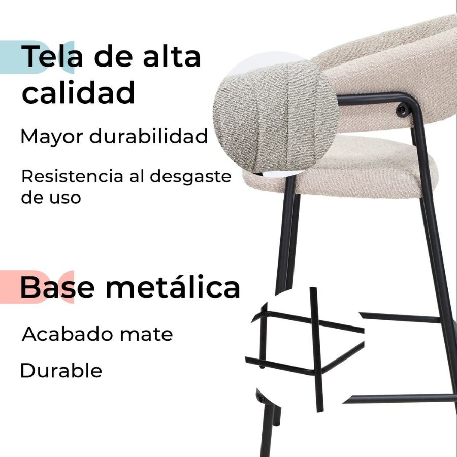 BANCO CASIA 75 CM Tela y Base Banco Casia