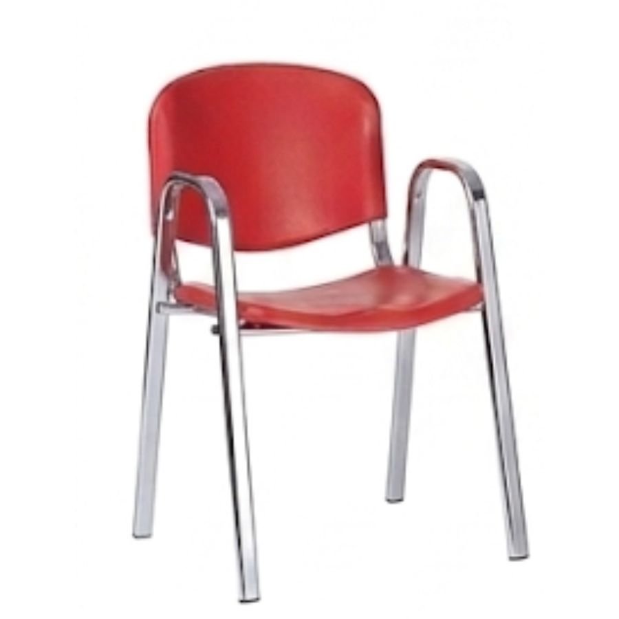 SILLA ISO ARM PLASTIC Silla Iso Roja Cromo