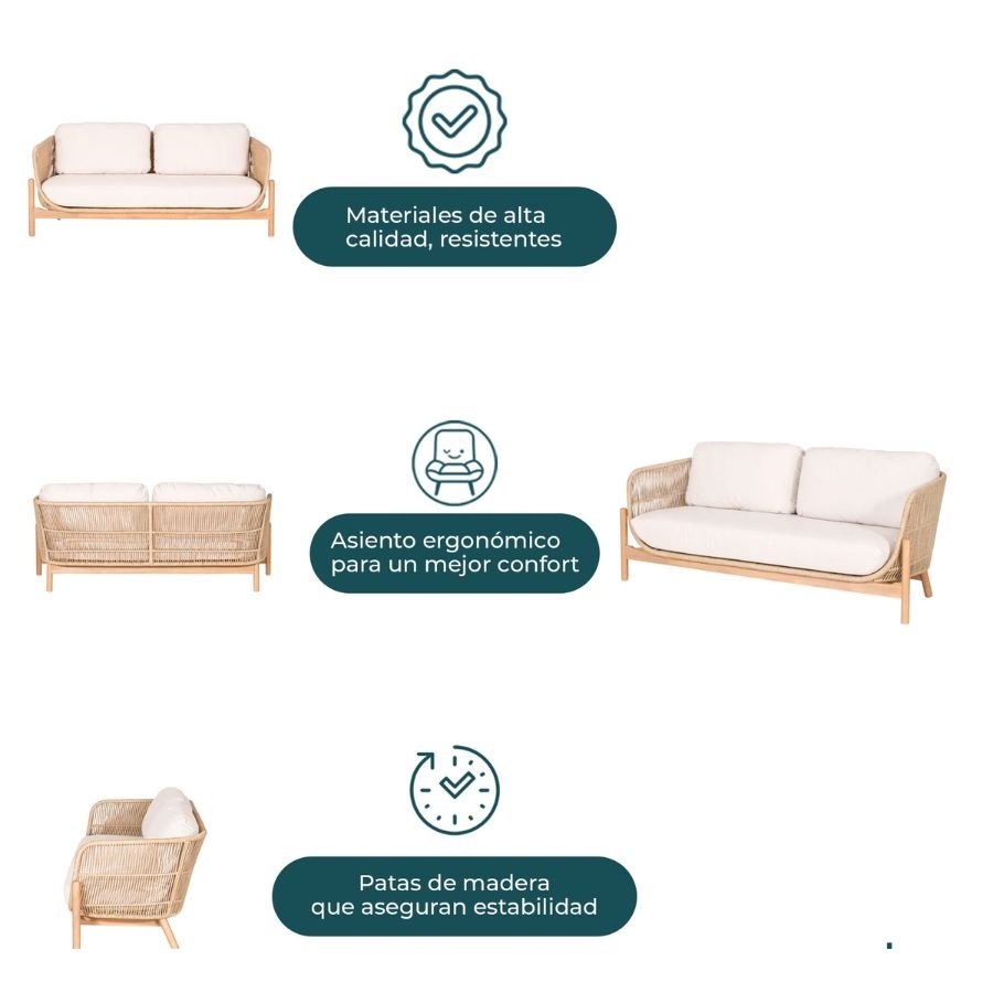 LOVESEAT BERANIA Diagrama de características y estructura Loveseat Berania ScrivaniaMx