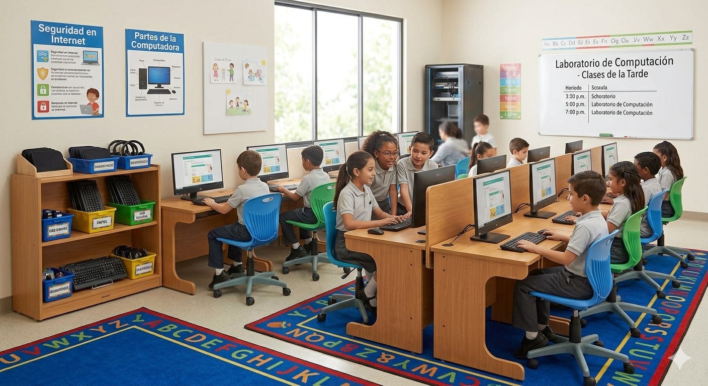 mobiliario adaptado para área de computo