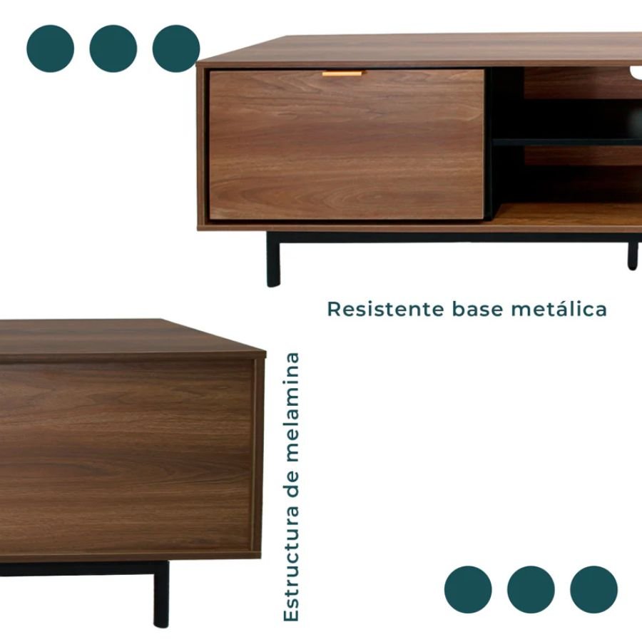 MUEBLE DE TV PORTELLO Resistente base metálica