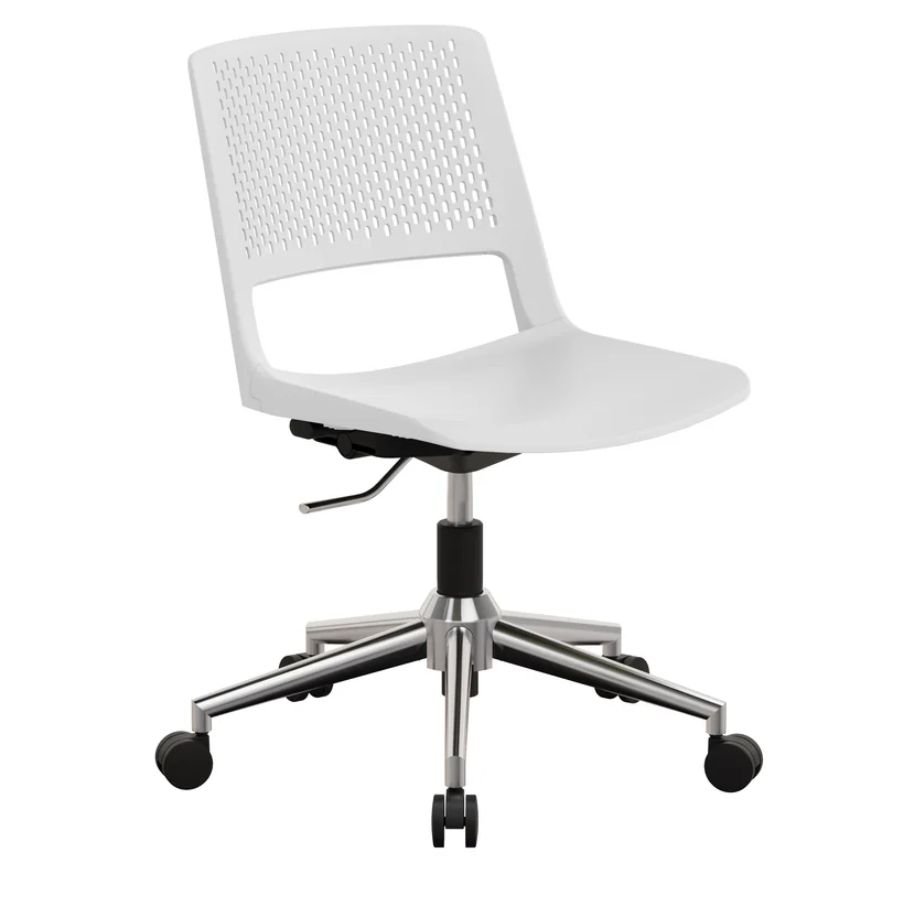 SILLA 5P ENZO Silla 5P Enzo blanca con base gris cromo premium ScrivaniaMx
