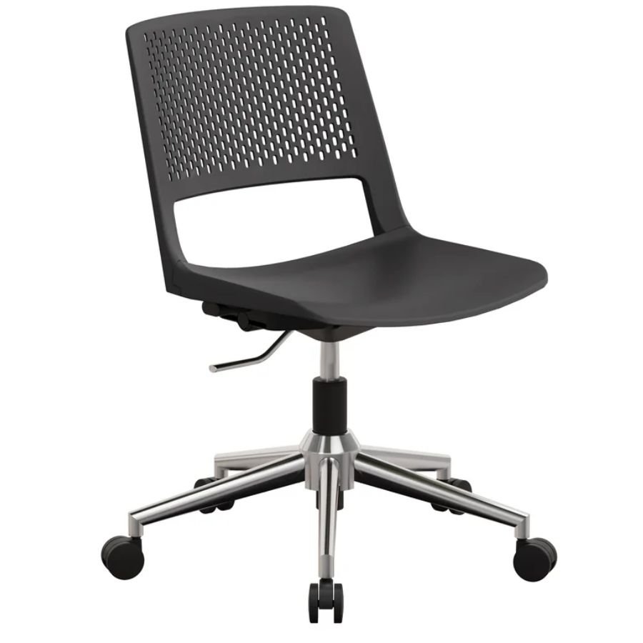 SILLA 5P ENZO Silla 5P Enzo negra con base gris cromo premium ScrivaniaMx
