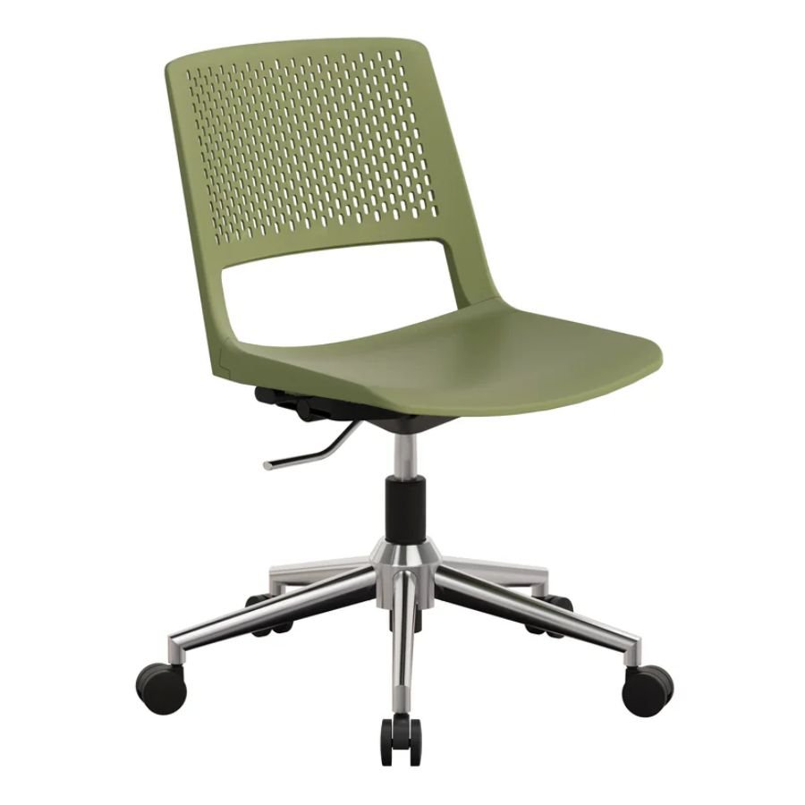 SILLA 5P ENZO Silla 5P Enzo verde con base gris cromo premium ScrivaniaMx