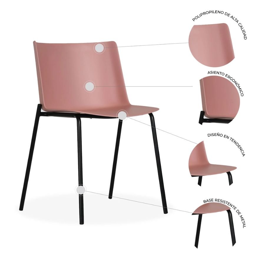 SILLA COSMO Especificaciones Cosmo coral