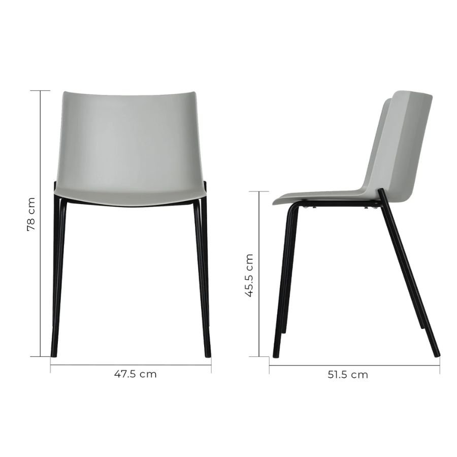 SILLA COSMO Medidas Silla Cosmo Gris