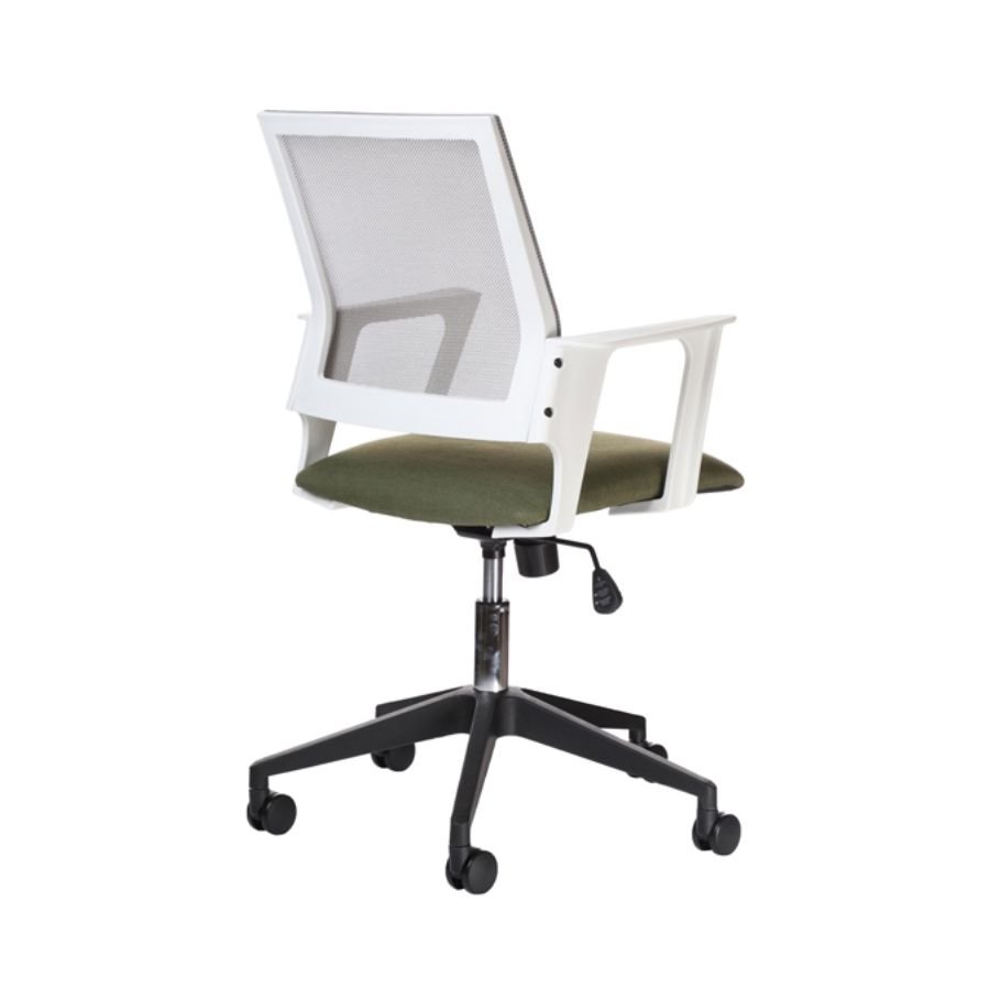 SILLA EJECUTIVA SKAR Vista trasera silla ejecutiva Skar blanco soporte ergonómico ScrivaniaMx