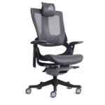Silla ergonómica Índico negra vista en perspectiva ScrivaniaMx