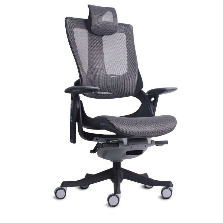 SILLA ÍNDICO Silla ergonómica Índico negra vista en perspectiva ScrivaniaMx
