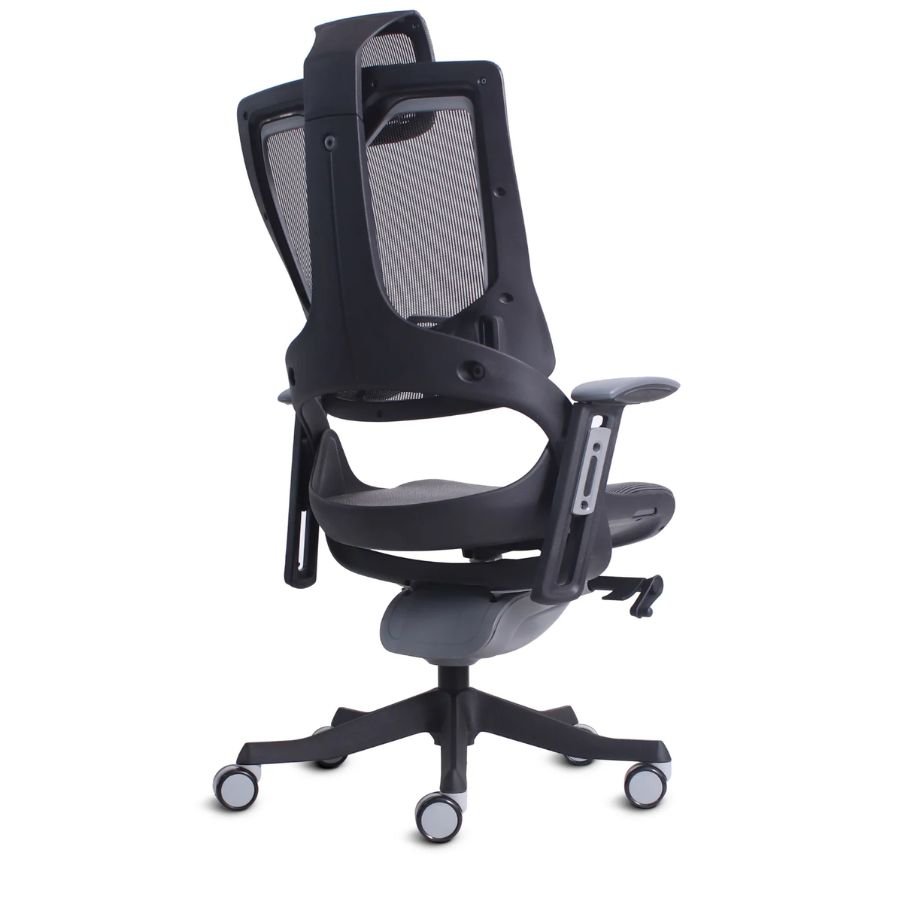 SILLA ÍNDICO Silla ergonómica Índico negra vista trasera ScrivaniaMx