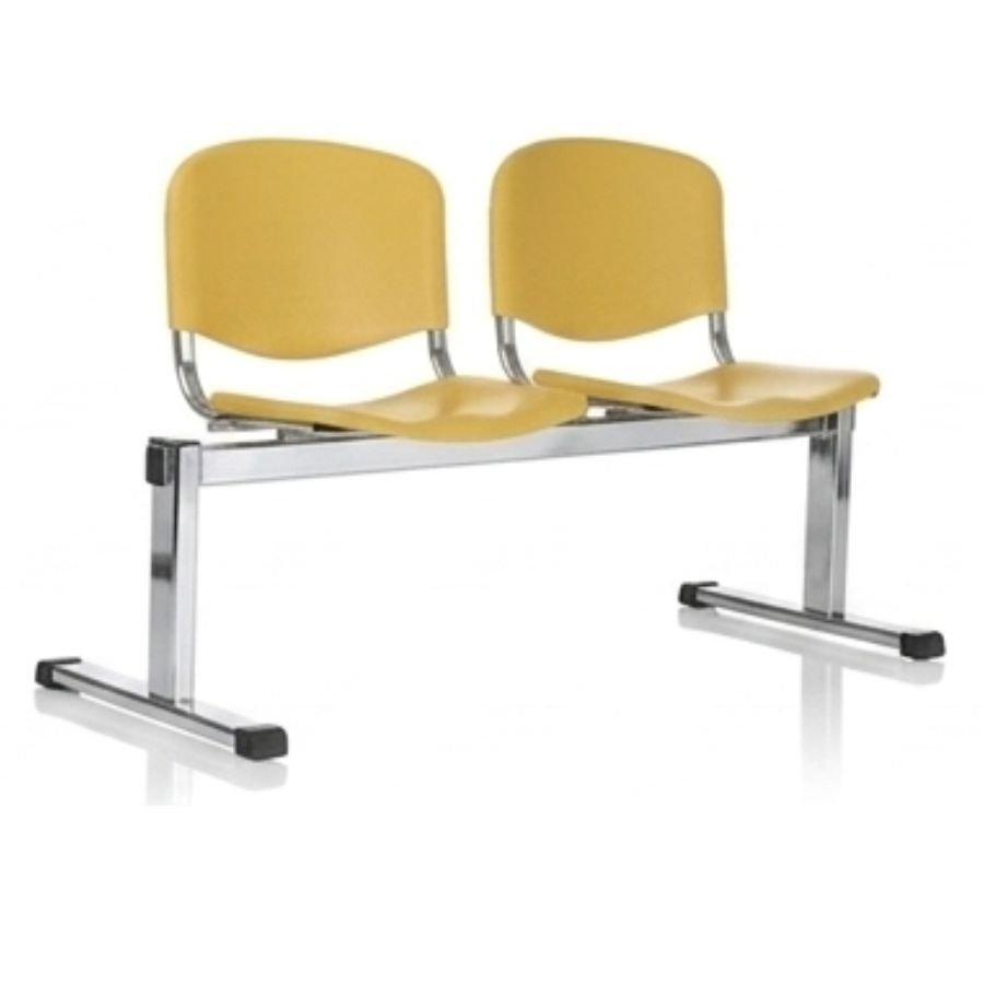 BANCA ISO PLASTIC 2 Silla ISO 2 Plastic amarillo mostaza base gris cromo ergonómica ScrivaniaMx