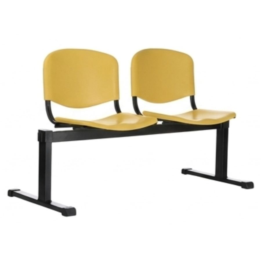 BANCA ISO PLASTIC 2 Silla ISO 2 Plastic amarillo mostaza base negra ergonómica ScrivaniaMx