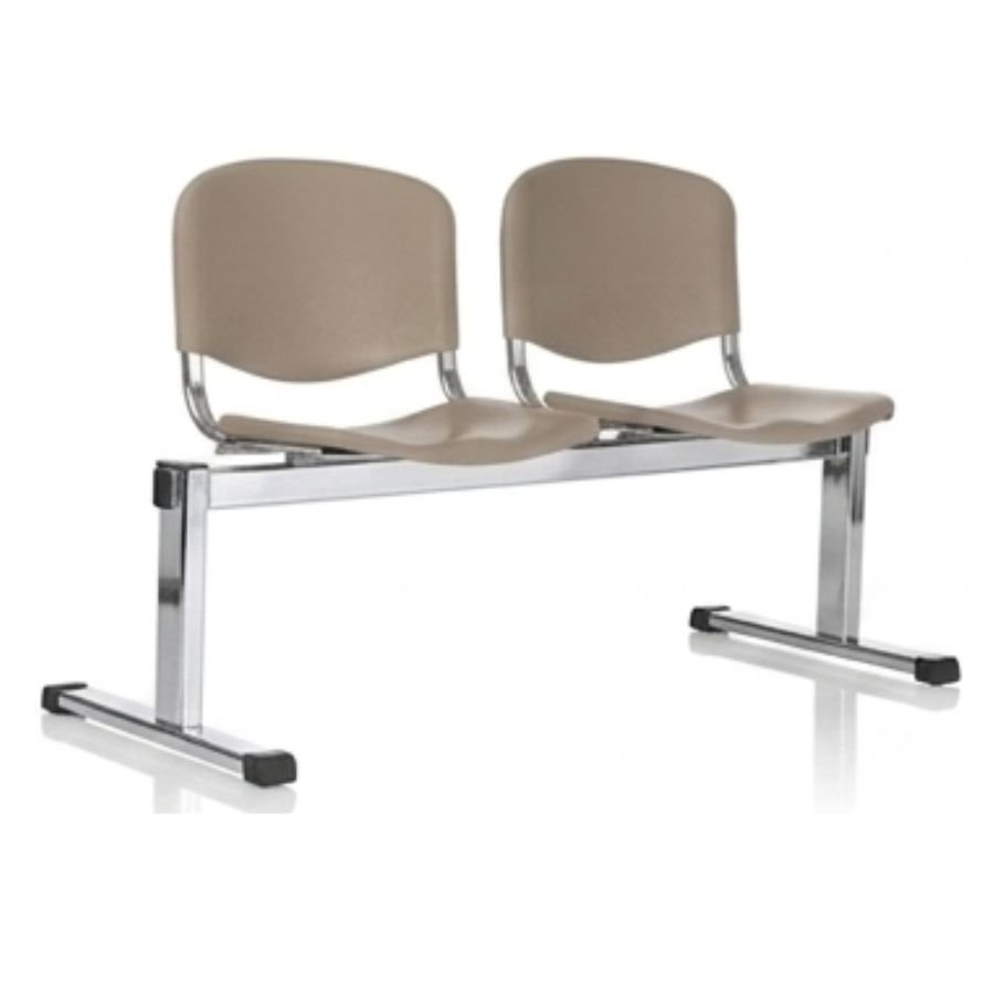 BANCA ISO PLASTIC 2 Silla ISO 2 Plastic beige base gris cromo ergonómica oficina ScrivaniaMx