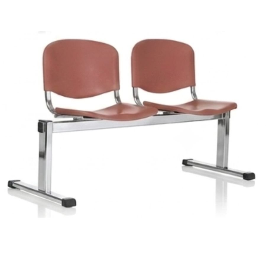 BANCA ISO PLASTIC 2 Silla ISO 2 Plastic salmón base gris cromo ergonómica oficina ScrivaniaMx
