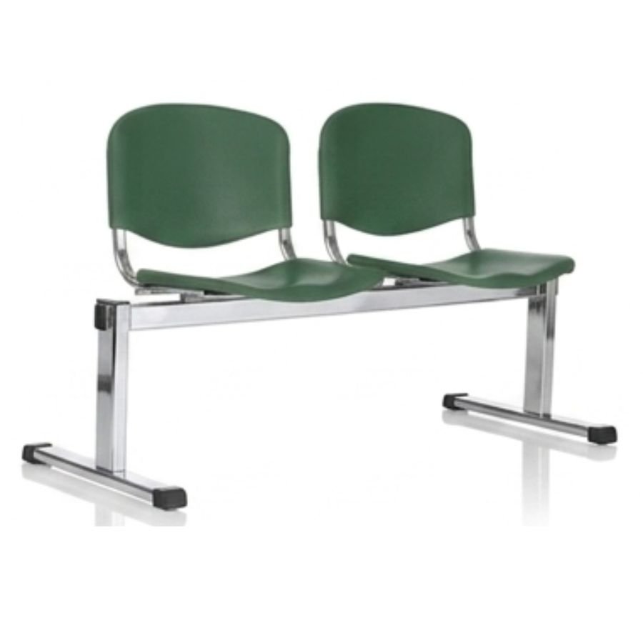 BANCA ISO PLASTIC 2 Silla ISO 2 Plastic verde militar base gris cromo ergonómica oficina ScrivaniaMx