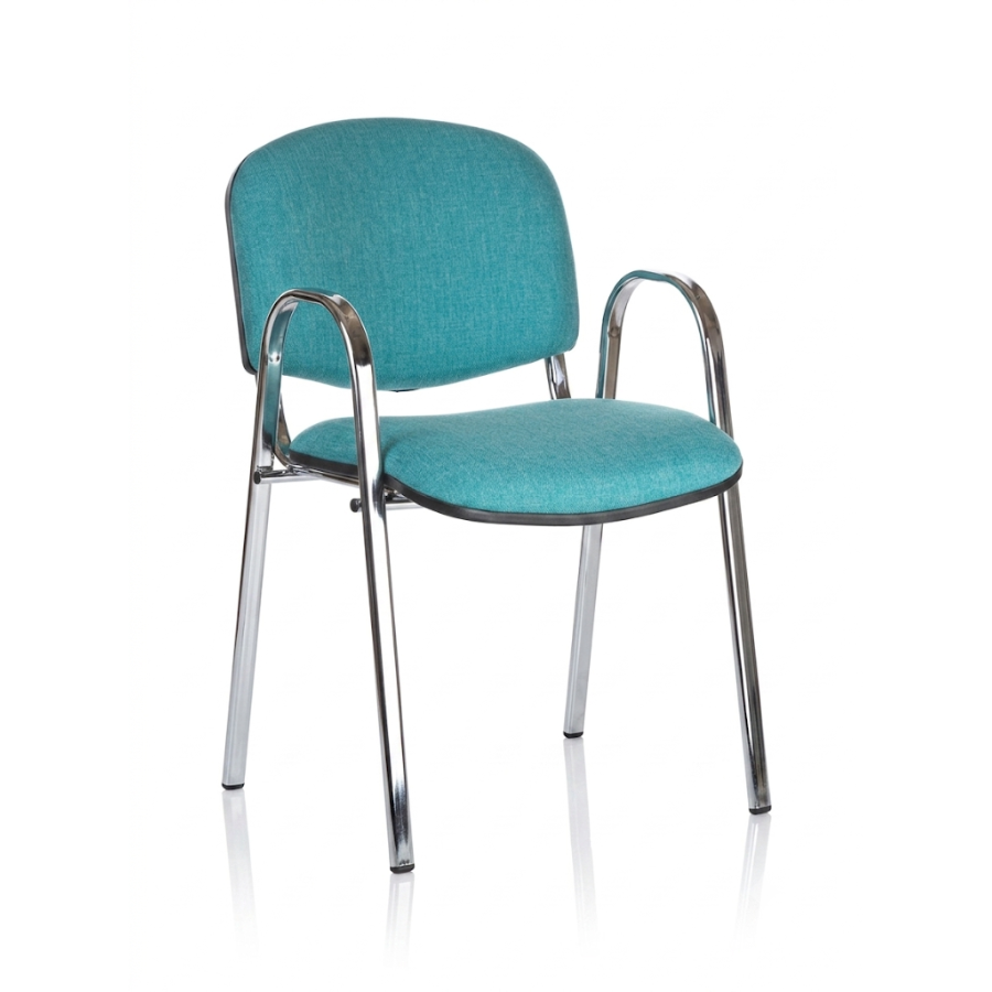 SILLA ISO ARM Silla Iso Arm color gris con base cromo vista tres cuartos ScrivaniaMx